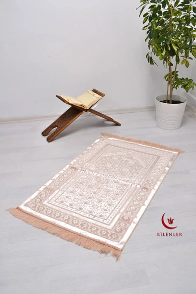 Hediyelik-Çeyizlik Lüks Kadife Seccade Somon ürün görseli