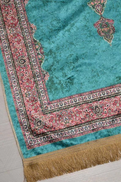 Pratik ve Taşınabilir İpek Dokulu Çantalı Seccade-M011 - Resim 3