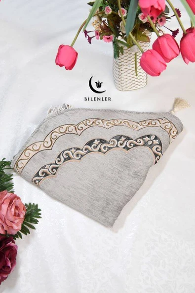 Oval Astarlı Seccade Gri - Resim 2