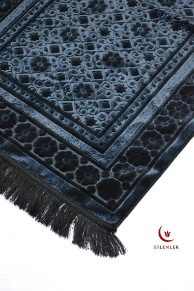 Hediyelik-Çeyizlik Lüks Kadife Seccade Siyah - Resim 2