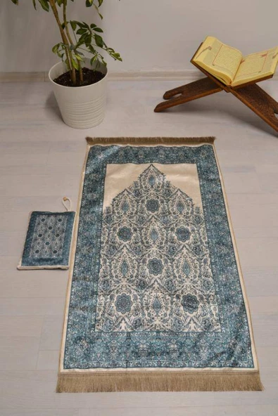 Pratik ve Taşınabilir İpek Dokulu Çantalı Seccade-M1001 ürün görseli