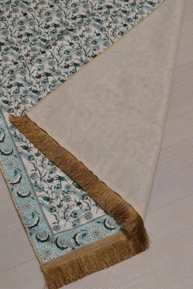 Pratik ve Taşınabilir İpek Dokulu Çantalı Seccade Açık Mavi- MV0013 - Resim 4