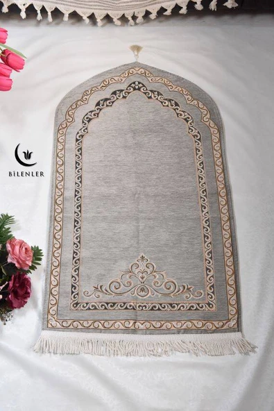 Oval Astarlı Seccade Gri