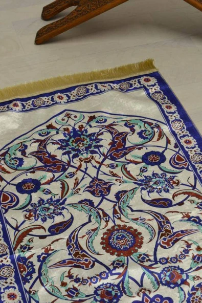 Pratik ve Taşınabilir İpek Dokulu Çantalı Seccade- ML0012 - Resim 3