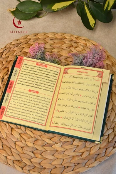 Kutulu Kadife Yasin ve İnci Tesbih Seti Yeşil 10 Adet - Resim 5