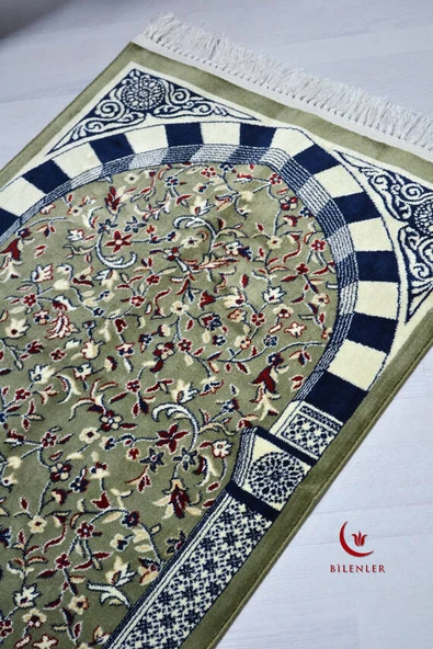 Ravza Desenli Lüks Kadife Seccade - Resim 2