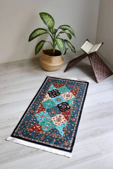 İpek Dokulu Keseli Seccade Çok Renkli ürün görseli 1