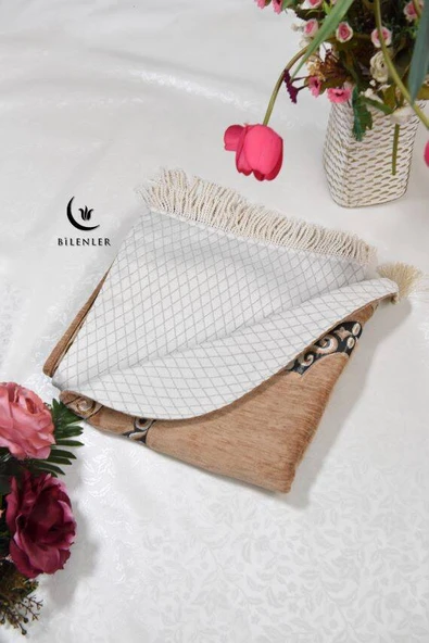 Oval Astarlı Seccade Kahverengi - Resim 4