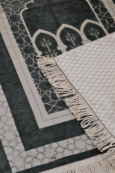 Mihrap Desenli Astarlı Seccade Antrasit - Resim 3