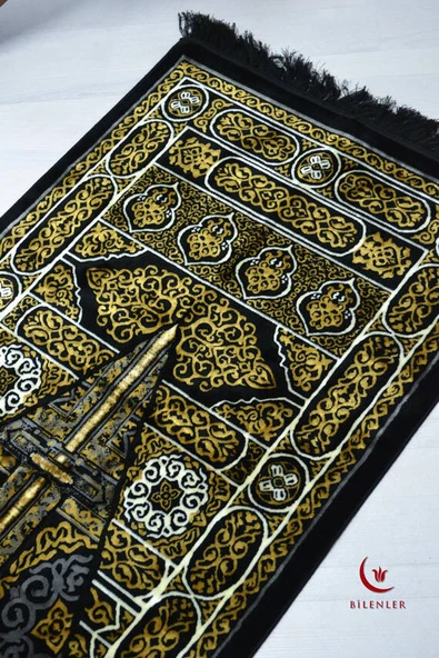 Kabe Kapısı Desenli Lüks Kadife Dokuma Seccade - Resim 2