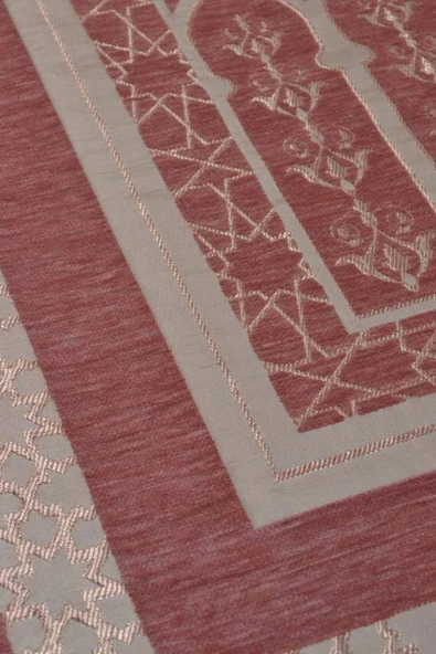 Mihrap Desenli Astarlı Seccade Pembe - Resim 4