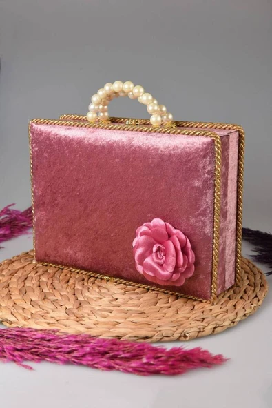 İnci Ahşap Kadife Kutulu Kuran-ı Kerim Çeyizlik-Hediyelik Set Gül Kurusu Renk - Resim 6