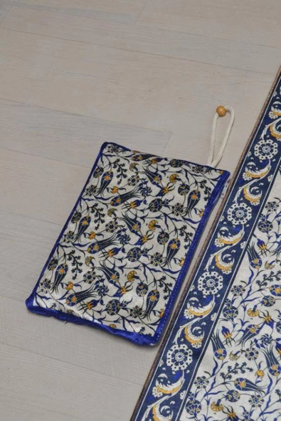 Pratik ve Taşınabilir İpek Dokulu Çantalı Seccade-L012 - Resim 5