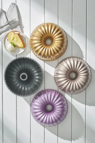 Emsan Griss Hardstone Gri Döküm Kek Kalıbı 24 cm - 4