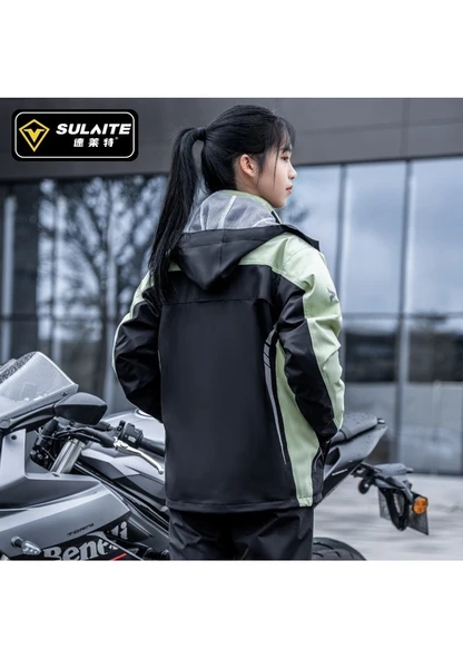 Cbtx Sulaite Motosiklet Yağmurluk Oxford Kumaş Pantolon Ceket Siyah - 5