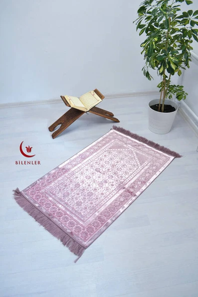 Hediyelik-Çeyizlik Lüks Kadife Seccade Pembe ürün görseli