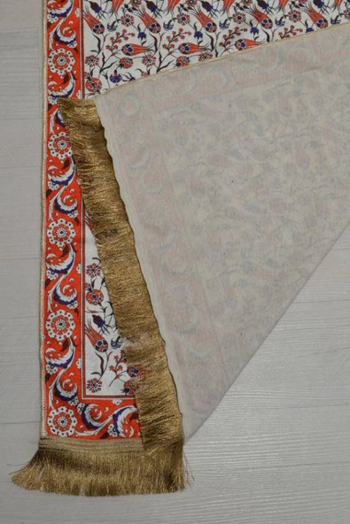 Pratik ve Taşınabilir İpek Dokulu Keseli Seccade Turuncu - Resim 4