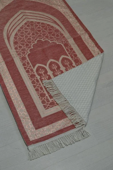 Mihrap Desenli Astarlı Seccade Pembe - Resim 3