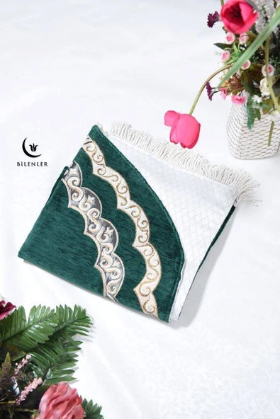 Oval Astarlı Seccade Yeşil - Resim 3