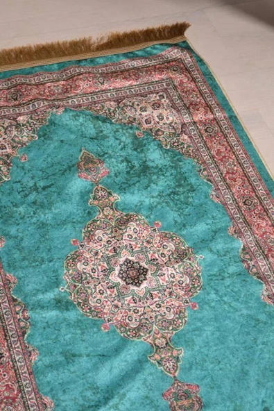 Pratik ve Taşınabilir İpek Dokulu Çantalı Seccade-M011 - Resim 2