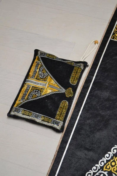 Pratik ve Taşınabilir İpek Dokulu Çantalı Seccade- KB1001 - Resim 5