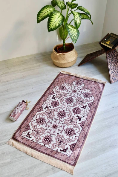 İpek Dokulu Keseli Seccade Gül Kurusu ürün görseli