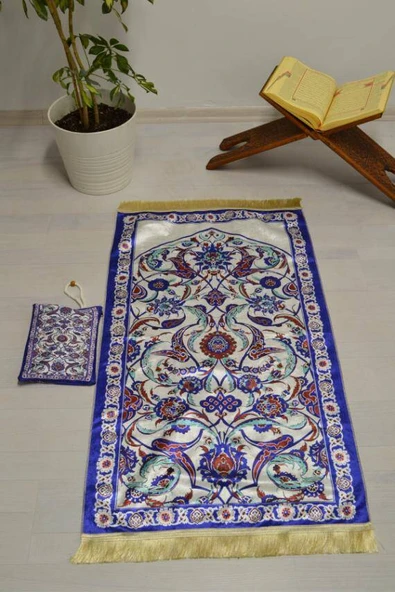 Pratik ve Taşınabilir İpek Dokulu Çantalı Seccade- ML0012 ürün görseli