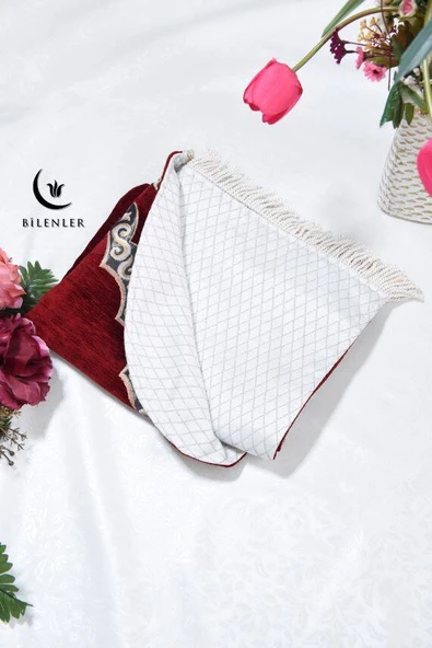 Oval Astarlı Seccade Kırmızı - Resim 3