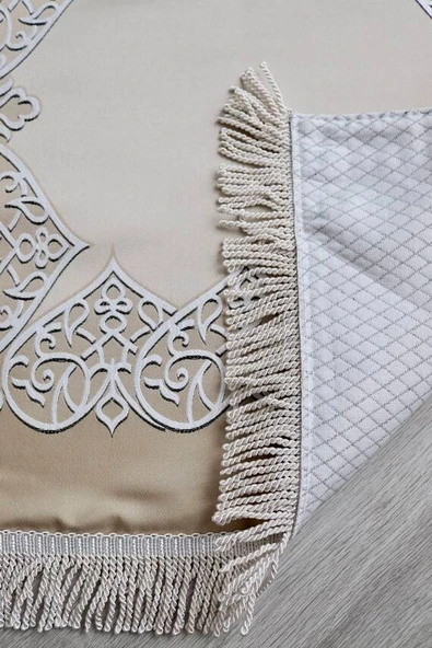 Astarlı Çeyizlik Saten Seccade Krem - Resim 4