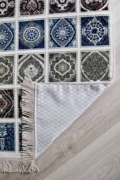 40 Yama Desenli Astarlı Seccade Gri - Resim 5