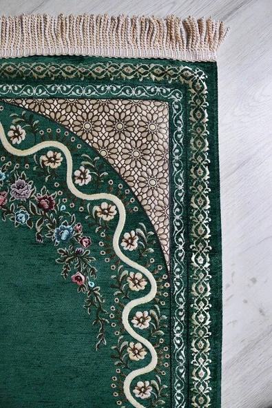 Çeyizlik Hediyelik Astarlı Seccade Yeşil - Resim 4