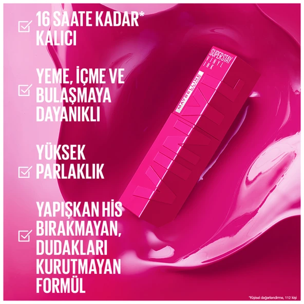 Maybelline New York Super Stay Vinyl Ink Uzun Süre Kalıcı Likit Parlak Ruj 145 Rogue - 2