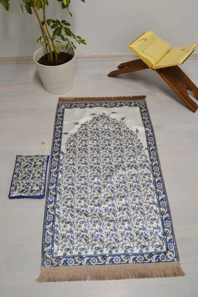 Pratik ve Taşınabilir İpek Dokulu Çantalı Seccade-L012 ürün görseli