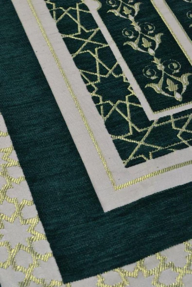 Mihrap Desenli Astarlı Seccade Yeşil - Resim 2