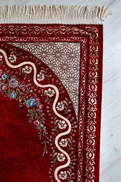 Çeyizlik Hediyelik Astarlı Seccade Kırmızı - Resim 3