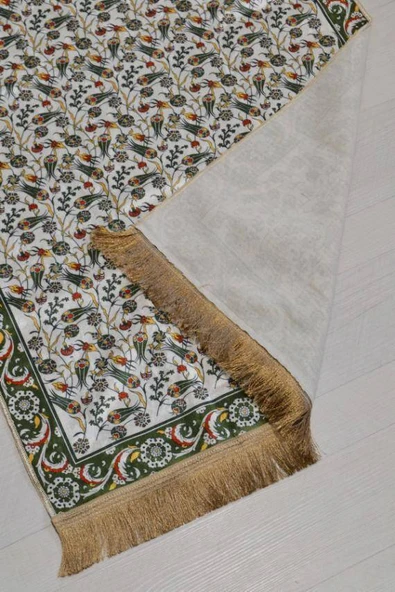 Pratik ve Taşınabilir İpek Dokulu Keseli Seccade Yeşil - Resim 4