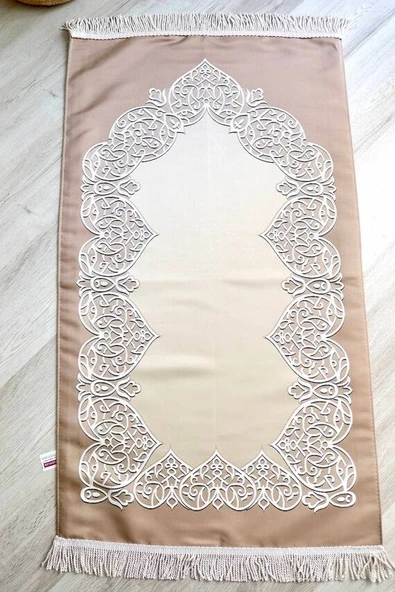 Astarlı Çeyizlik Saten Seccade Bej - 2