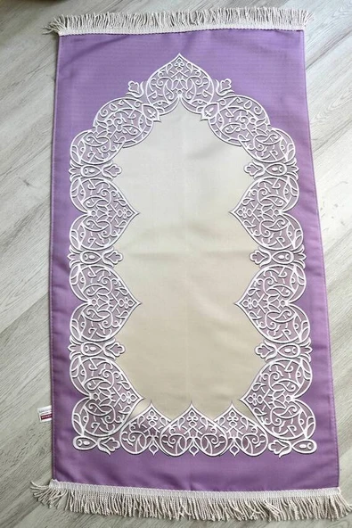 Astarlı Çeyizlik Saten Seccade Lila - Resim 2