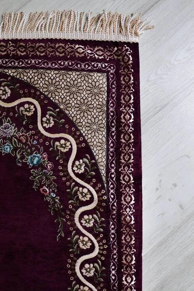 Çeyizlik Hediyelik Astarlı Seccade Mürdüm - Resim 2