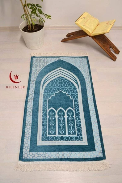 Mihrap Desenli Astarlı Seccade Turkuaz
