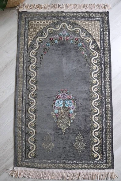 Çeyizlik Hediyelik Astarlı Seccade Gri - Resim 4