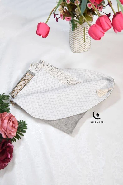 Oval Astarlı Seccade Gri - Resim 4