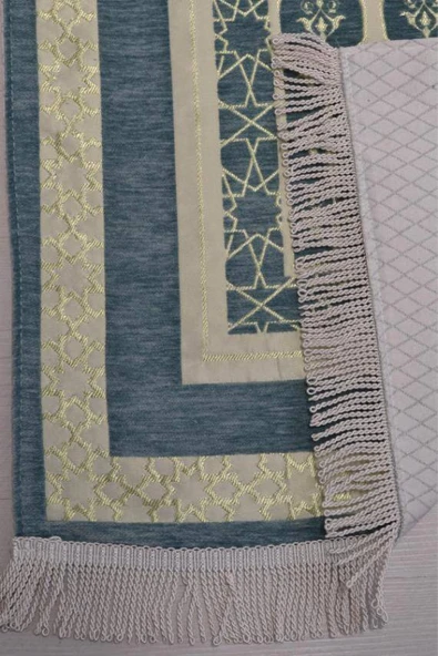 Mihrap Desenli Astarlı Seccade Su Yeşili - Resim 4