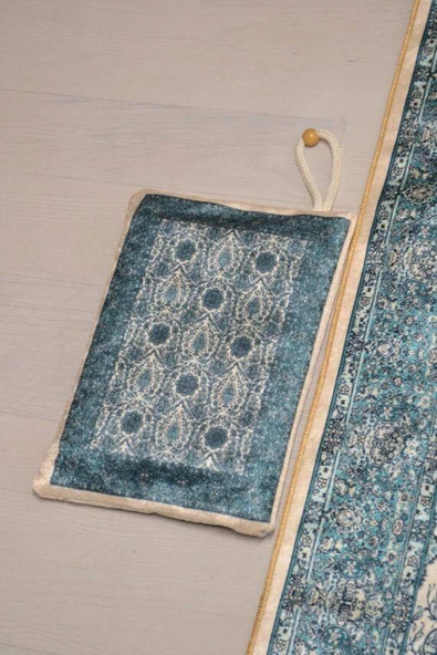 Pratik ve Taşınabilir İpek Dokulu Çantalı Seccade-M1001 - Resim 5