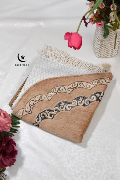 Oval Astarlı Seccade Kahverengi - Resim 3