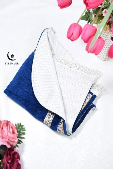 Oval Astarlı Seccade Lacivert - Resim 4