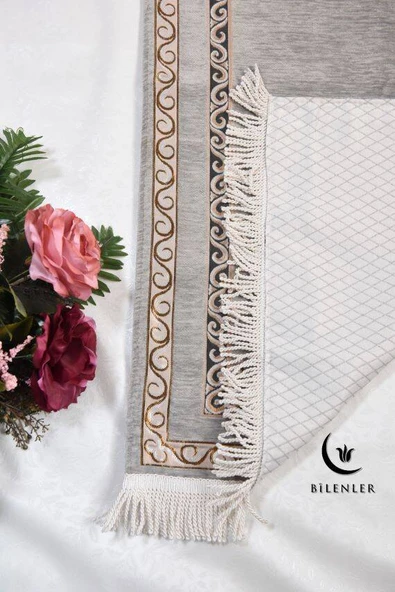 Oval Astarlı Seccade Gri - Resim 3