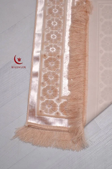 Hediyelik-Çeyizlik Lüks Kadife Seccade Somon - Resim 4