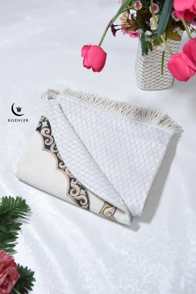 Oval Astarlı Seccade Krem - Resim 3