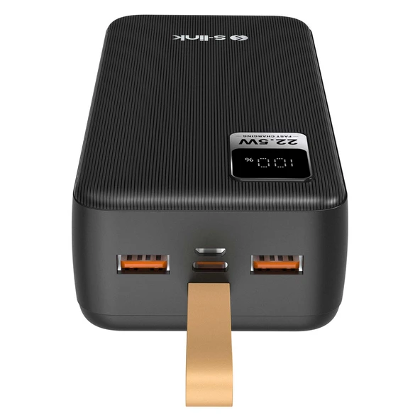 S-link G330 30000mAh QC3.0 PD20W LCD Şeffaf 18W Siyah Taşınabilir Powerbank - 4